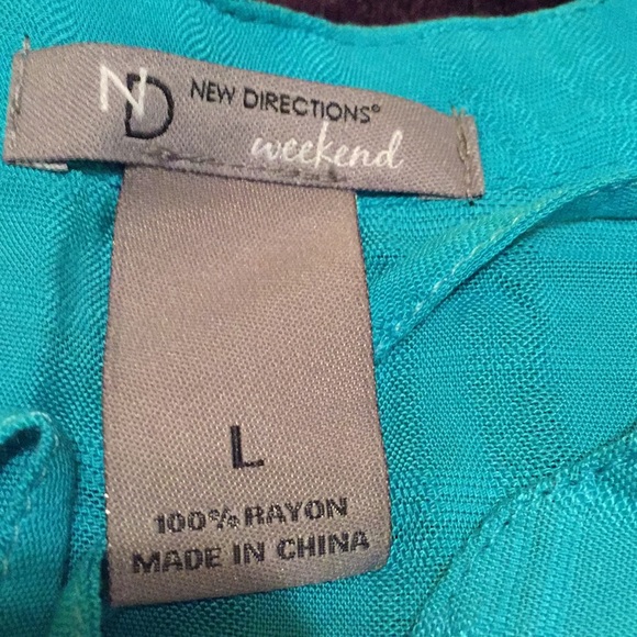 New Directions weekend sleeveless Teal Top - Picture 2 of 8